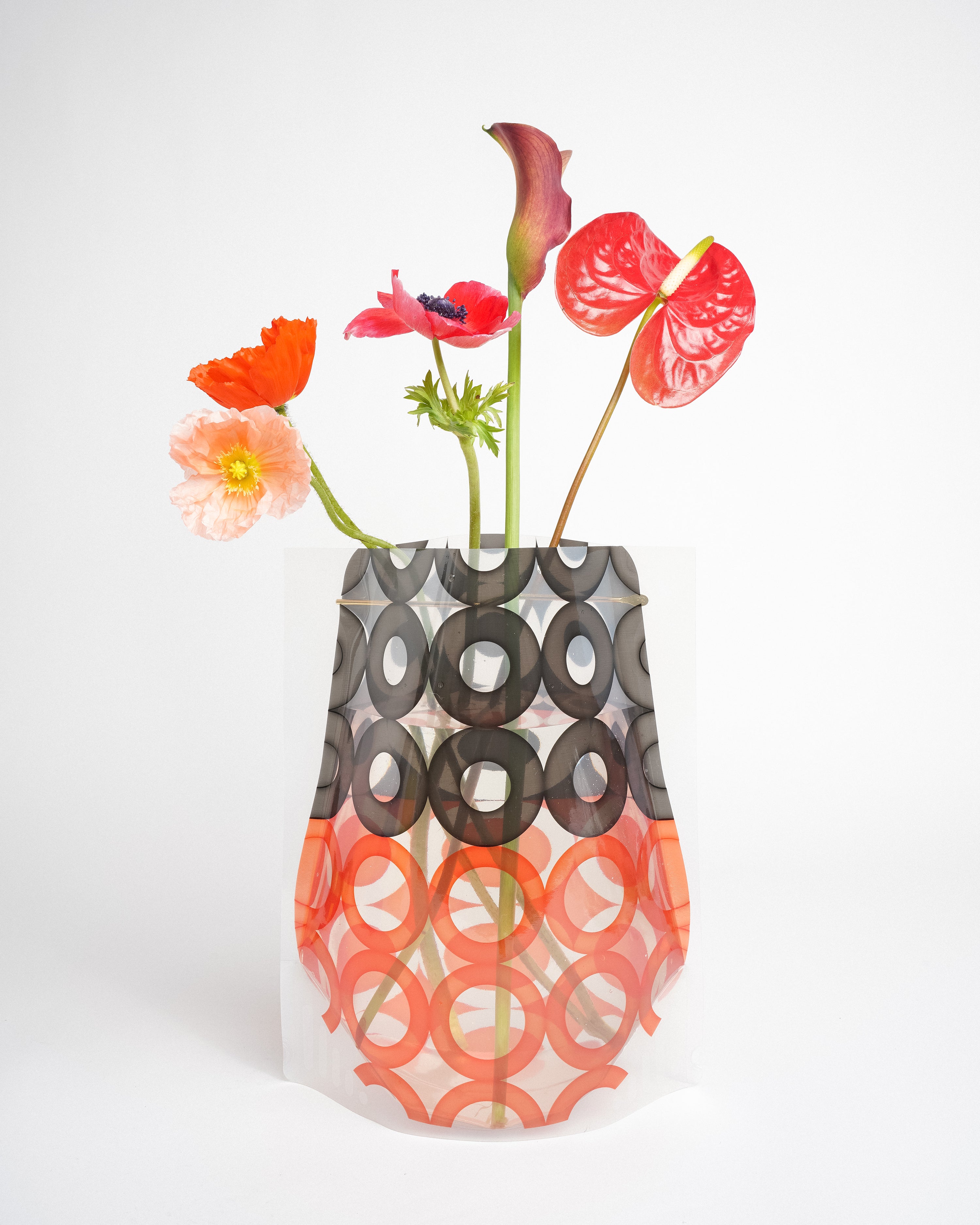 Flower Vase - Large Size Black Orange